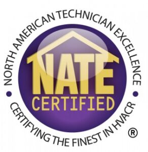 Castle Air Conditioning & Heating certification of North American Technician Excellence Certification.