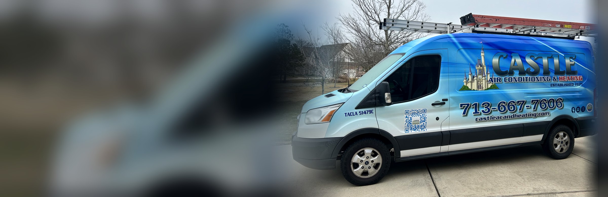 Castle Air Conditioning and Heating service van in Southwest Houston, Texas