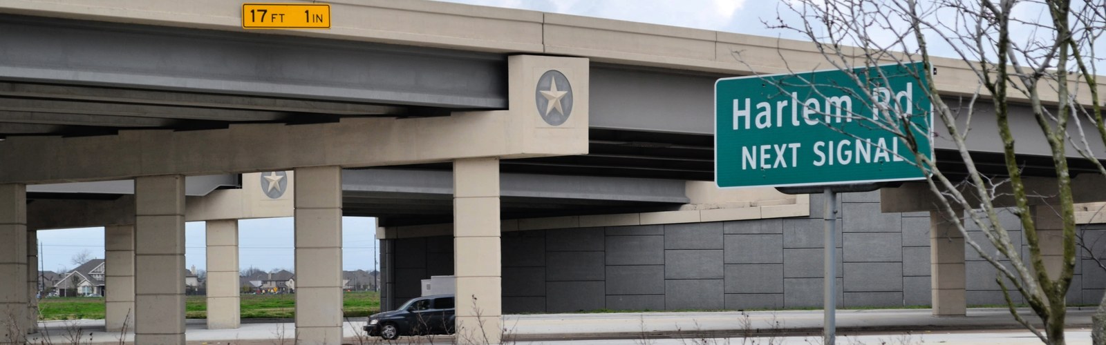 The Grand Parkway overpass above Harlem Road in Richmond, Texas